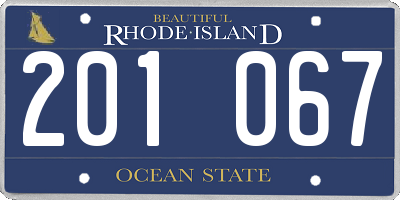 RI license plate 201067