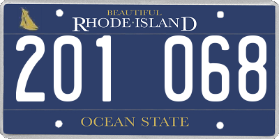 RI license plate 201068