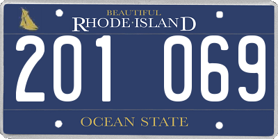 RI license plate 201069