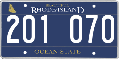 RI license plate 201070