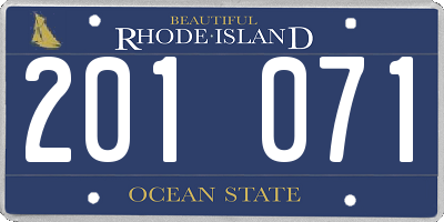 RI license plate 201071