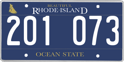 RI license plate 201073