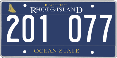 RI license plate 201077