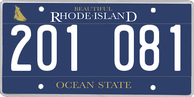 RI license plate 201081