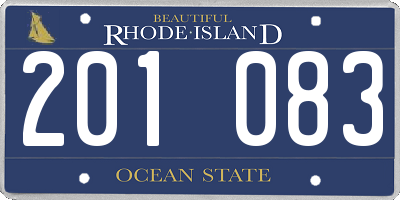 RI license plate 201083