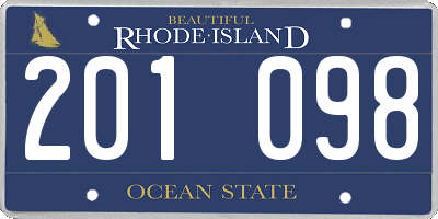 RI license plate 201098