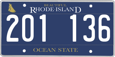 RI license plate 201136