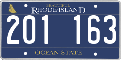 RI license plate 201163