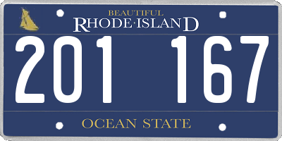RI license plate 201167