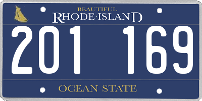 RI license plate 201169
