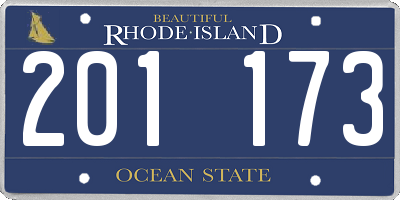 RI license plate 201173