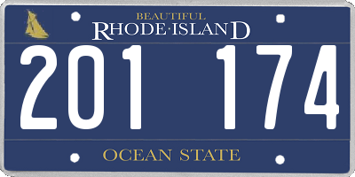 RI license plate 201174