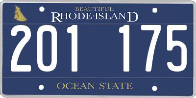 RI license plate 201175