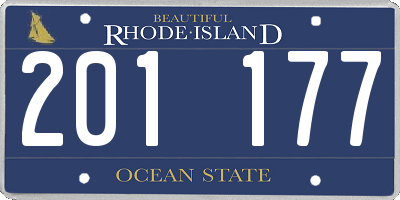 RI license plate 201177