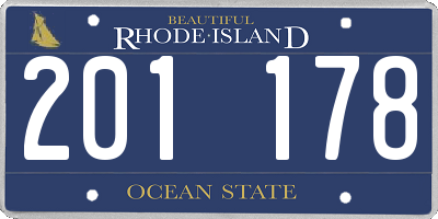 RI license plate 201178