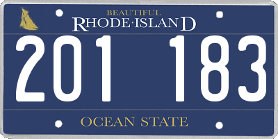 RI license plate 201183