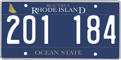RI license plate 201184