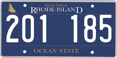 RI license plate 201185