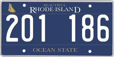 RI license plate 201186