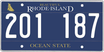 RI license plate 201187