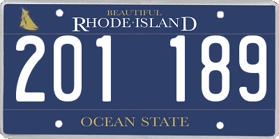 RI license plate 201189