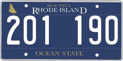RI license plate 201190
