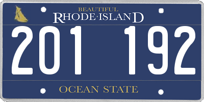 RI license plate 201192