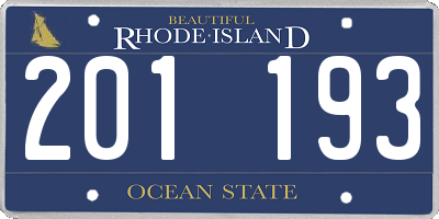 RI license plate 201193