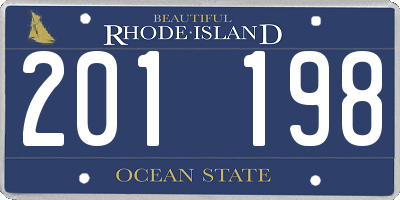RI license plate 201198