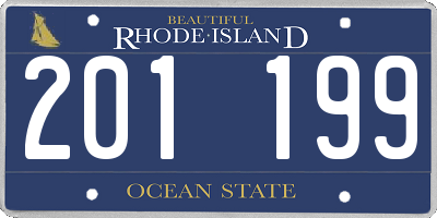 RI license plate 201199