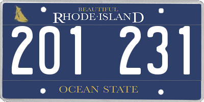 RI license plate 201231