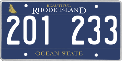 RI license plate 201233