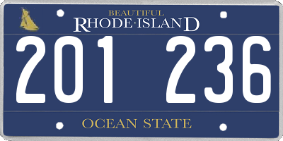 RI license plate 201236