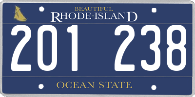 RI license plate 201238