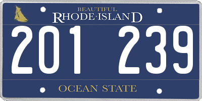 RI license plate 201239