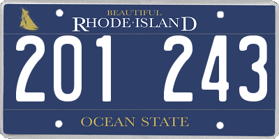RI license plate 201243
