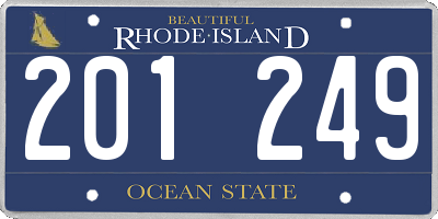RI license plate 201249
