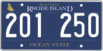 RI license plate 201250