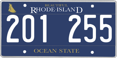 RI license plate 201255