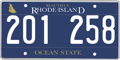 RI license plate 201258