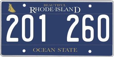RI license plate 201260