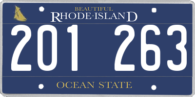 RI license plate 201263