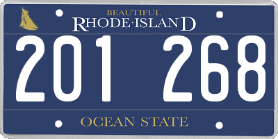RI license plate 201268