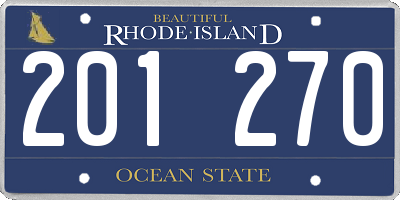 RI license plate 201270