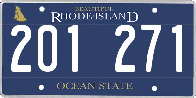 RI license plate 201271