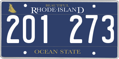 RI license plate 201273