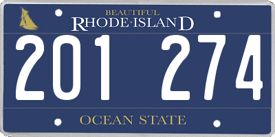 RI license plate 201274