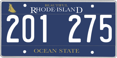 RI license plate 201275