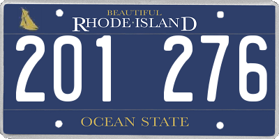 RI license plate 201276