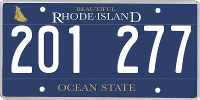RI license plate 201277